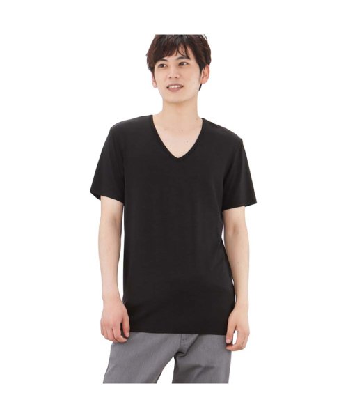 MAC HOUSE(men)(マックハウス（メンズ）)/SARARI サラリ COOL VネックTシャツ 321121MH－2023/ブラック