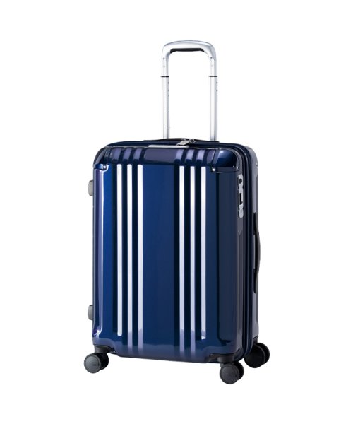 ASIA LUGGAGE(アジアラゲージ)/アジアラゲージ デカかるEdge スーツケース Mサイズ 52L 60L 拡張機能付き 軽量 超軽量 静音 ストッパー ALI－088－22W キャリーケース/ブルー