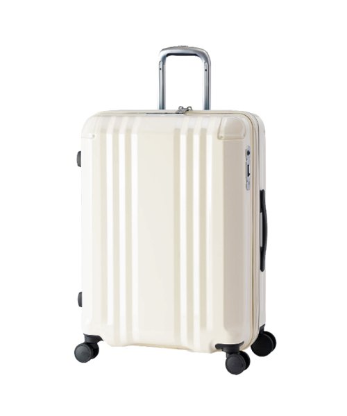 ASIA LUGGAGE(アジアラゲージ)/アジアラゲージ デカかるEdge スーツケース Lサイズ 70L 82L 拡張 大型 大容量 軽量 静音 ストッパー付き ALI－088－24W キャリーケース/ホワイト