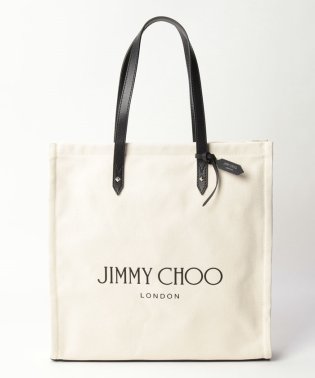 JIMMY CHOO/【JIMMY CHOO】ジミーチュウ トートバッグ LOGOTOTE FFQ キャンバスレザー BLACK 鞄 レディース/505318320