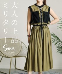Sawa a la mode/大人のための甘辛MIXミリタリーシャツワンピース/505335579