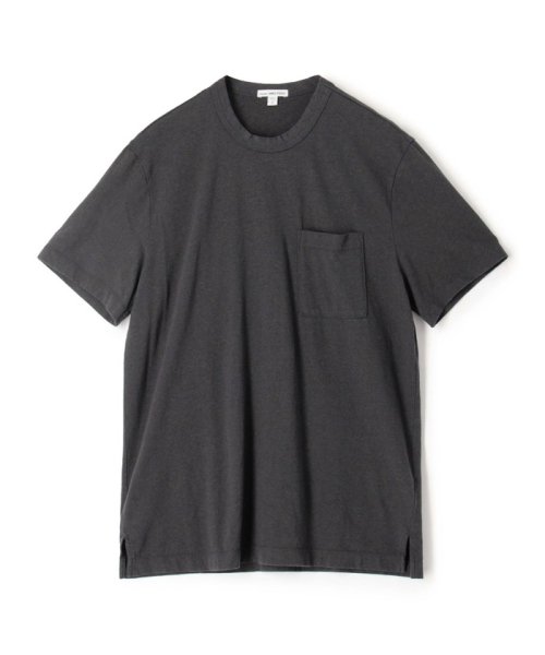 JAMES PERSE(JAMES PERSE)/コットンリネン ポケット付きTシャツ MMCL3568/18ブラック系