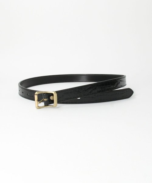 monkey time(モンキータイム)/＜monkey time＞ CROCODILE/EMBOSS LTHR BELT/ベルト/BLACK