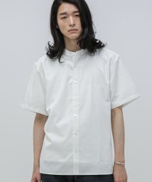 nano・universe(ナノ・ユニバース)/LB.04/スタンダードワイドバンドカラーシャツ 半袖/ホワイト