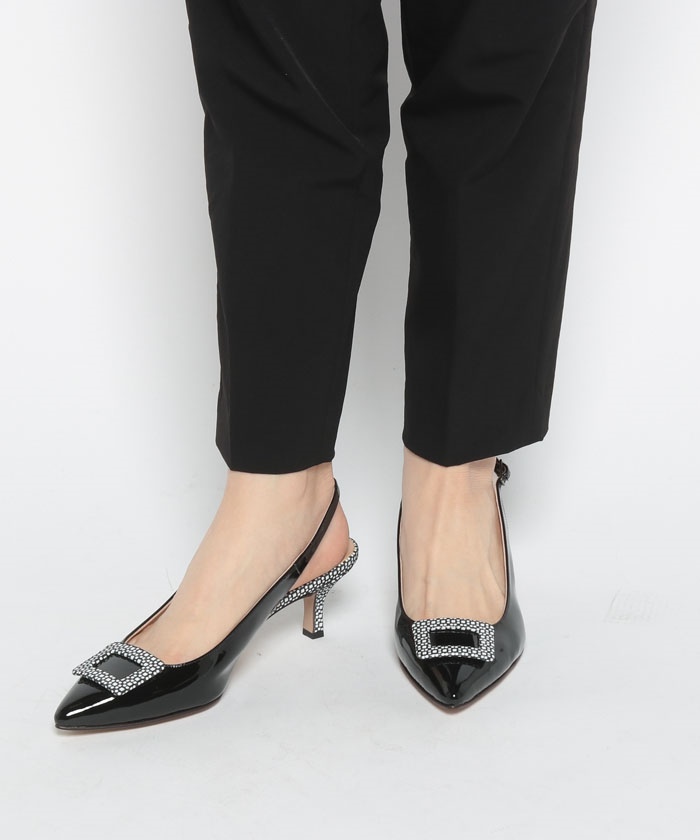 セール】スクエアバックルミドルヒールバックベルト(505331033