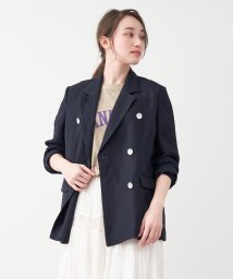 MICA&DEAL(マイカアンドディール)/linen double jacket/NAVY