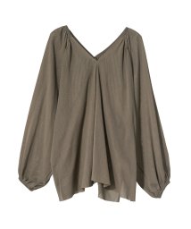 MICA&DEAL(マイカアンドディール)/tulle gather blouse/KHAKI