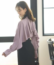 RUIRUE BOUTIQUE/バックケープバンドカラーシャツブラウス「T1089」/505200258