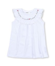 SLAP SLIP(スラップスリップ)/刺しゅうフリル襟AラインTシャツ(80~130cm)/ホワイト