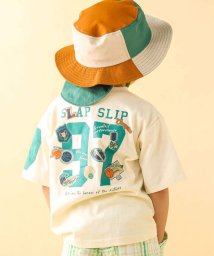 SLAP SLIP(スラップスリップ)/カレッジロゴ風プリント袖ポケット付半袖Tシャツ(90~130cm)/オフホワイト