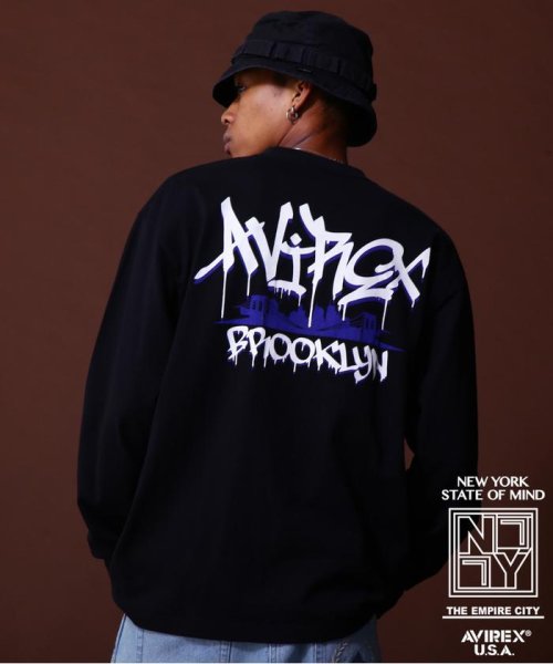 AVIREX(AVIREX)/《COLLECTION》TAGGING BROOKLYN L/S T－SHIRT/ブラック