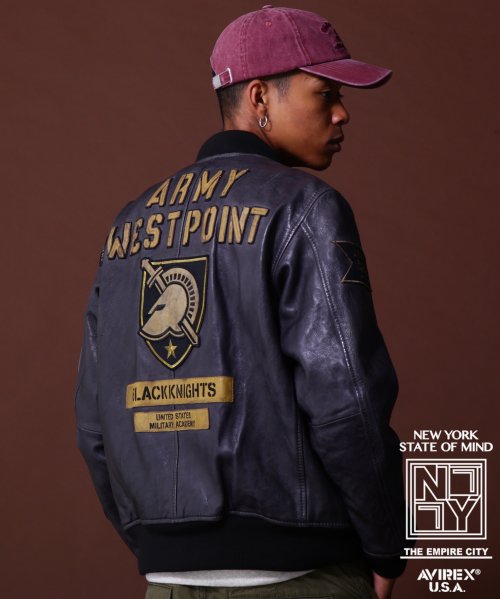 《COLLECTION》AGED LEATHER TYPE MA－1 JACKET WEST POI COLLECTION WEST