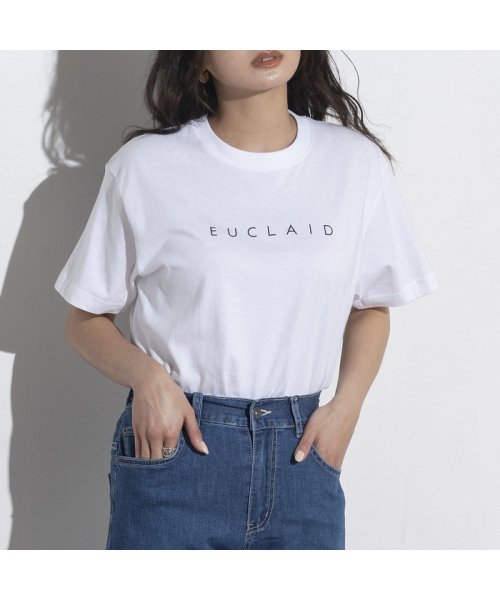 EUCLAID(EUCLAID)/EUCLAIDロゴTシャツ/オフ