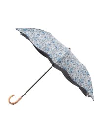  LAURA ASHLEY(ローラアシュレイ)/【UVカット/遮熱効果/晴雨兼用】ロウェナ柄 折りたたみ傘/ブルー（192）