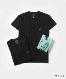 ARMANI EXCHANGE(アルマーニエクスチェンジ)/アルマーニ エクスチェンジ ARMANI EXCHANGE 956005 Tシャツ メンズ トップス 2枚セット 半袖 クルーネック ロゴT カジュアル シンプ/ブラック