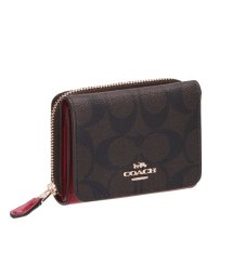 COACH(コーチ)/コーチ COACH 7331 三つ折り財布 レディース 財布 ミニ財布 シグネチャー レザー コンパクトウォレット プレゼント コンパクト財布 ブラウン×ブラッ/ブラウン系1