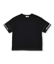 WASK(ワスク)/【接触冷感】袖レイヤード風メッシュポケットBIGTシャツ(100~160cm)/ブラック