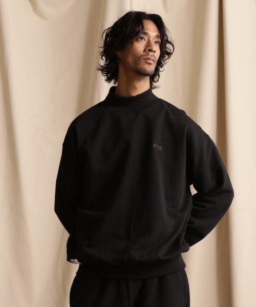 Schott(ショット)/MOCK NECK SWEAT BASIC LOGO/モックネックスウェット ベーシックロゴ/ブラック