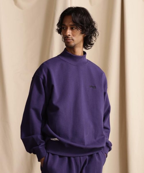 Schott(ショット)/MOCK NECK SWEAT BASIC LOGO/モックネックスウェット ベーシックロゴ/パープル