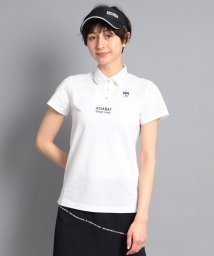 adabat(アダバット)/【UVカット／吸水速乾】ロゴデザイン 半袖ポロシャツ/ホワイト（001）
