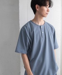 URBAN RESEARCH DOORS(アーバンリサーチドアーズ)/FORK&SPOON　ヘンリーネックTシャツ/BLUE