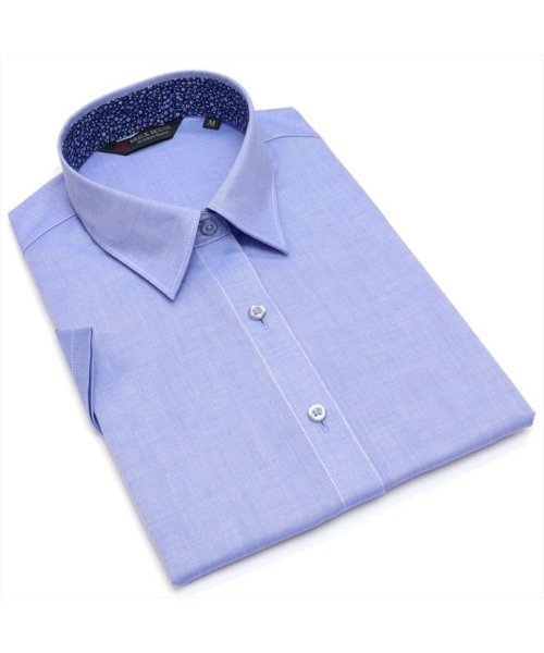 TOKYO SHIRTS(TOKYO SHIRTS)/形態安定 レギュラー衿 半袖 レディースシャツ/ブルー