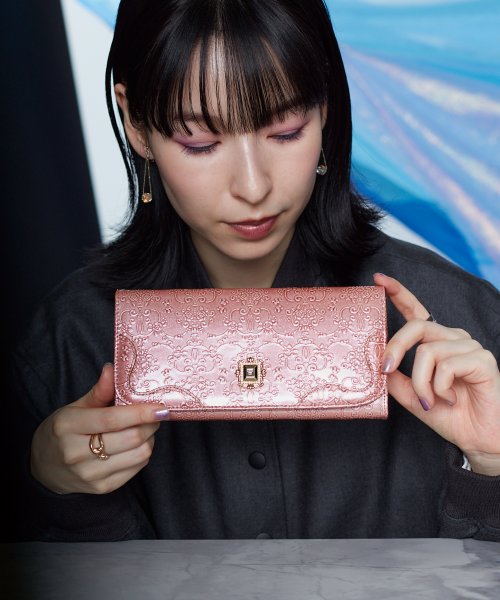 ANNA SUI BAG(アナスイ（バッグ）)/ルーミー 口金フラップ長財布/ピンク