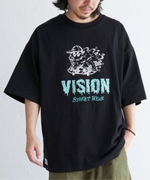 VENCE　EXCHANGE(ヴァンス　エクスチェンジ)/VISION STREET WEAR ヴィジョンストリートウェア モンスタースケーターオーバーTシャツ/ブラック