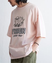 VENCE　EXCHANGE(ヴァンス　エクスチェンジ)/VISION STREET WEAR ヴィジョンストリートウェア モンスタースケーターオーバーTシャツ/ピンク