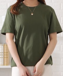 Lace Ladies(レースレディース)/半袖カラーミニマルTシャツ/グリーン