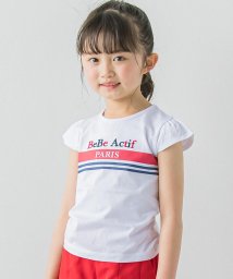 BeBe/トリコロールカラーライン入りロゴTシャツ(90~150cm)/505334571