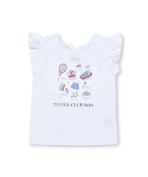 BeBe(ベベ)/テニスプリントバッククロスTシャツ(90~150cm)/ホワイト