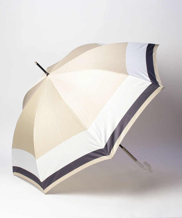 JILLSTUART(雑貨) JILL STUART ジル スチュアート バイカラー柄 ジャンプ式耐風雨傘(長 ベージュ ONESIZE JILLSTUART(雑貨) JILL STUART ジル スチュアート バイカラー柄 ジャンプ式耐風雨傘(長 ベージュ ONESIZE
