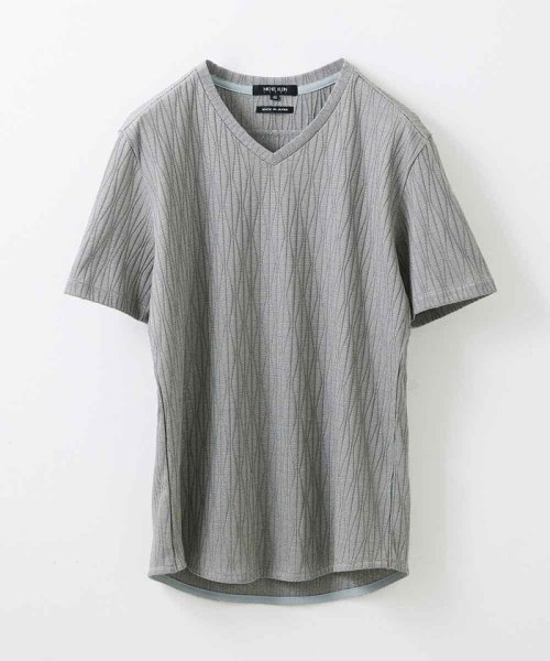 MICHEL KLEIN HOMME(ミッシェルクランオム)/《日本製》オリジナルボタニカル柄カットソー/カーキ（36）