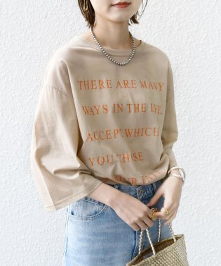 SHIPS WOMEN/シアー ロゴ プリント 7分袖 TEE/505343326