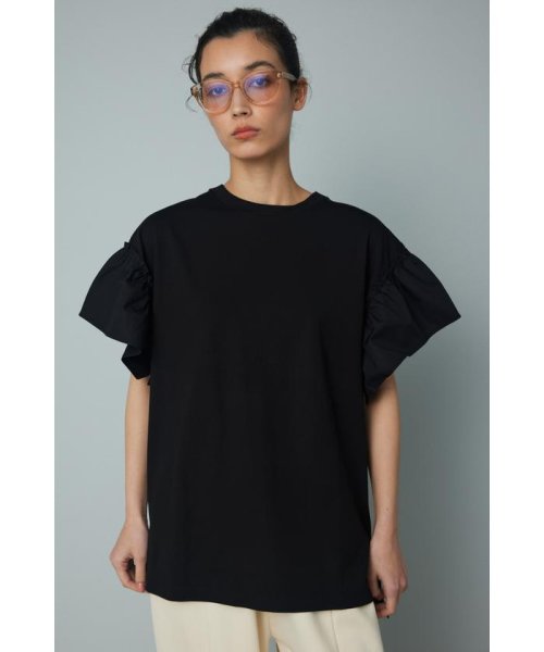 HeRIN.CYE(ヘリンドットサイ)/Frill T－shirt/BLK