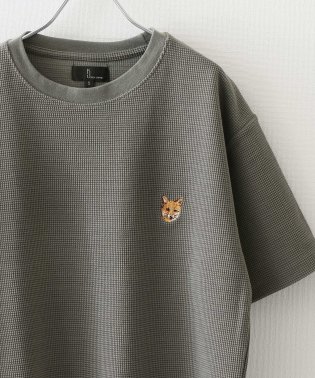 ZIP FIVE/動物刺繍 肉厚ワッフル クルー＆ヘンリー 半袖Tシャツ/505345063