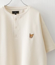 ZIP FIVE/動物刺繍 肉厚ワッフル クルー＆ヘンリー 半袖Tシャツ/505345063