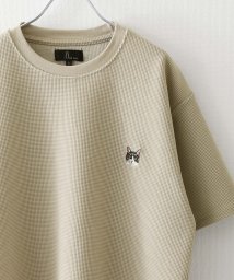 ZIP FIVE/動物刺繍 肉厚ワッフル クルー＆ヘンリー 半袖Tシャツ/505345063