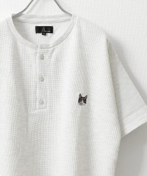 ZIP FIVE/動物刺繍 肉厚ワッフル クルー＆ヘンリー 半袖Tシャツ/505345063