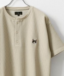 ZIP FIVE/動物刺繍 肉厚ワッフル クルー＆ヘンリー 半袖Tシャツ/505345063