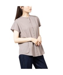 MAC HOUSE(women)(マックハウス（レディース）)/NAVY ネイビー SARARI 冷感前開きプルオーバー MH836－704B/グレージュ