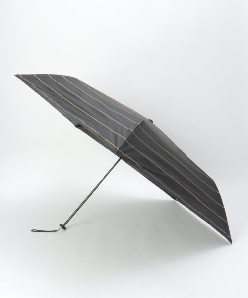 LBC(エルビーシー)/【撥水】UVコールドラメボーダー折りたたみ日傘 晴雨兼用/ブラック