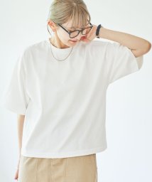 coen(coen)/接触冷感ボックスTシャツ/WHITE