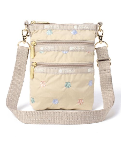 LeSportsac(LeSportsac)/3 ZIP CROSSBODYシーシェルエンブロイダリー/ベージュ