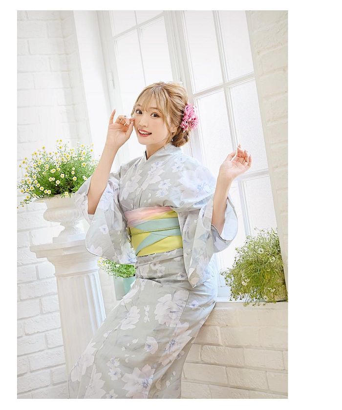 Ryuyu ミント 緑 浴衣 バラ 花柄(505343461) | リューユ(Rew-You