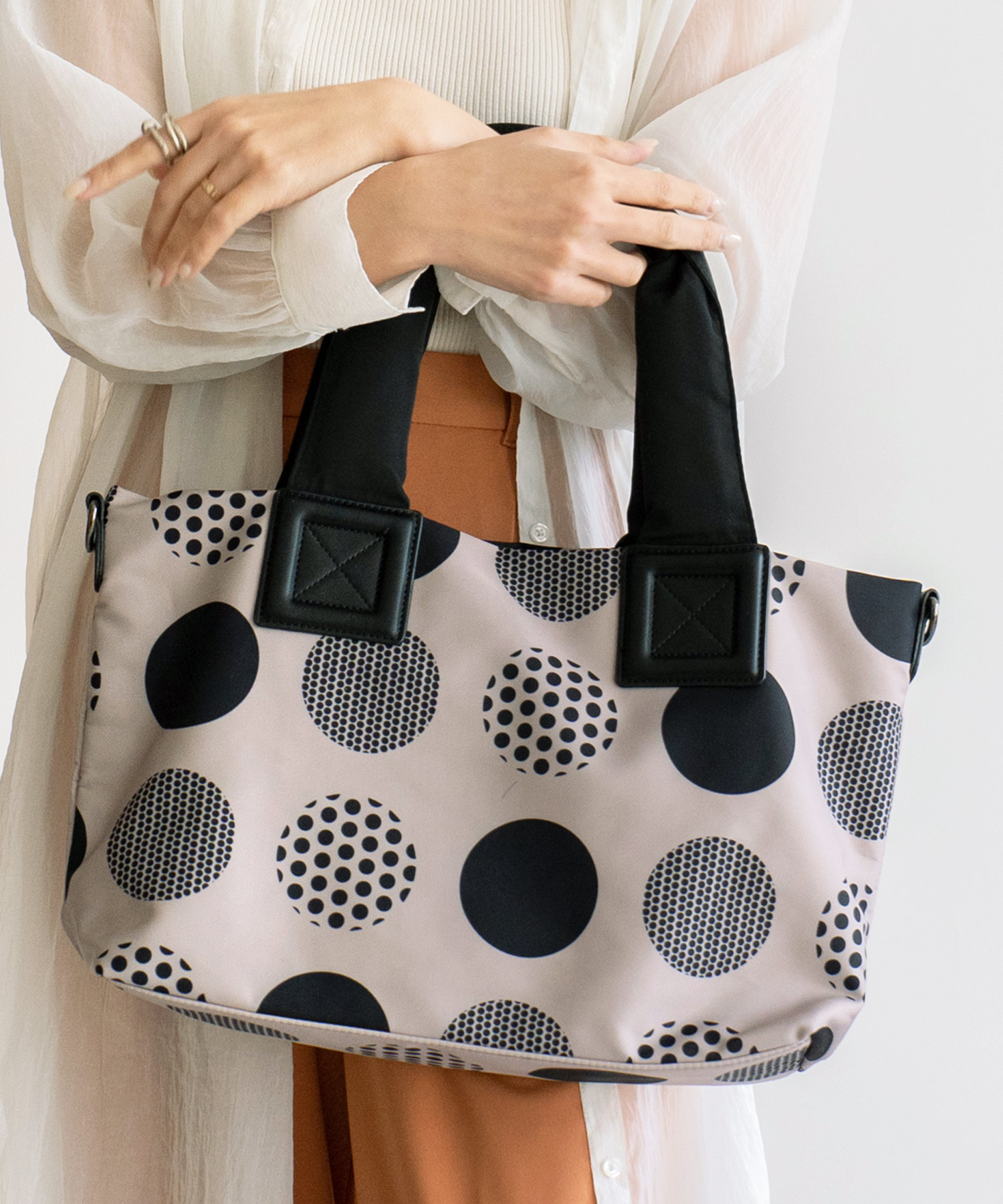 セール】ナイロン総柄2wayトートバッグ【aroco/アロコ】 レディース