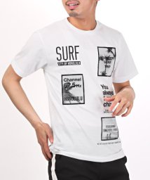 LUXSTYLE(ラグスタイル)/ワッペンロゴプリントTシャツ/Tシャツ メンズ 半袖 ワッペン ロゴ プリント パームツリー サーフ/ホワイト