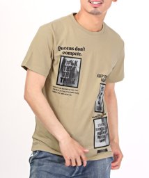 LUXSTYLE/3D加工ワッペンロゴプリントTシャツ/Tシャツ メンズ 半袖 メンズTシャツ ロゴ ワッペン 3D プリント トップス カットソー/505345913