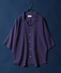ANPAS(ANPAS)/【ANPAS】Amunzen Oversized Dolman Sleeve Open Collar Shirt/梨地 オーバーサイズ オープンカラーシャツ/パープル